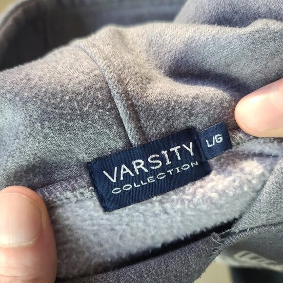 Retro 'Varsity Collection' UofT grey varsity hoodie pullover sweatshirt men's L - Picture 3 of 3
